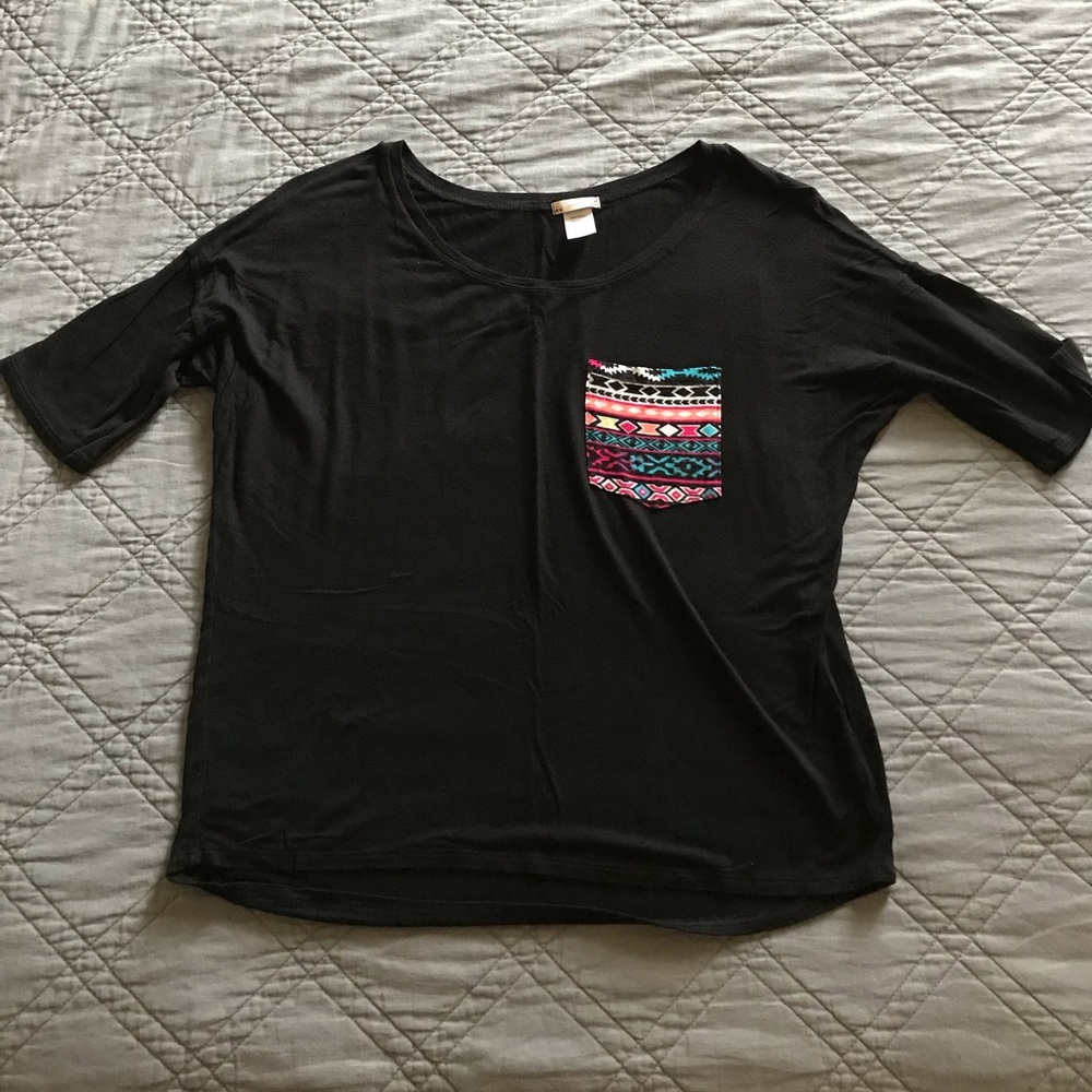 Black top with Aztec Pocket